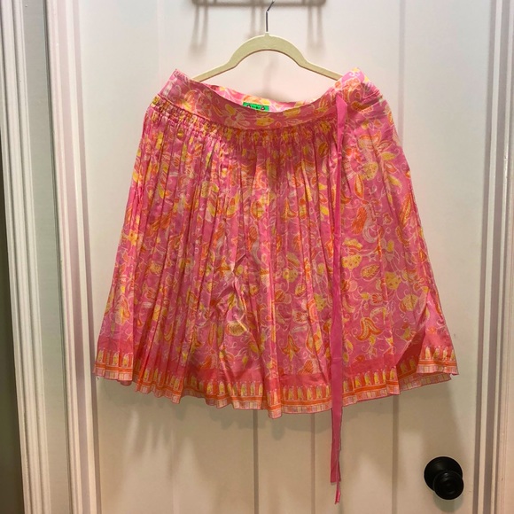 Tibi Cotton Smocked Skirt - Picture 1 of 7